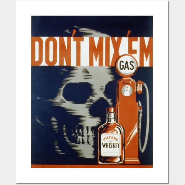 Vintage poster - Don't drink and drive Wall Art by Montanescu